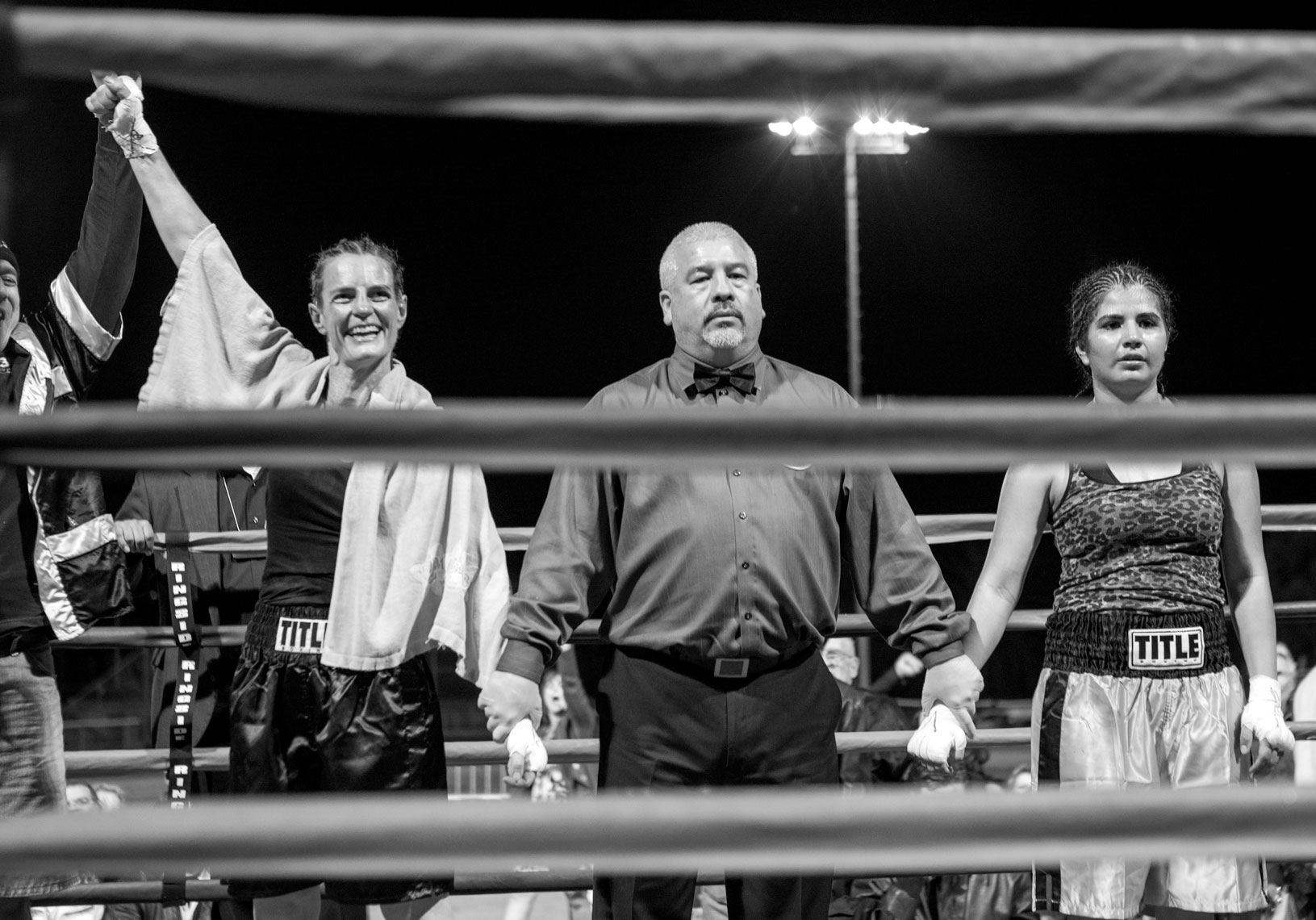 Woman Boxer Celebrates a Victory